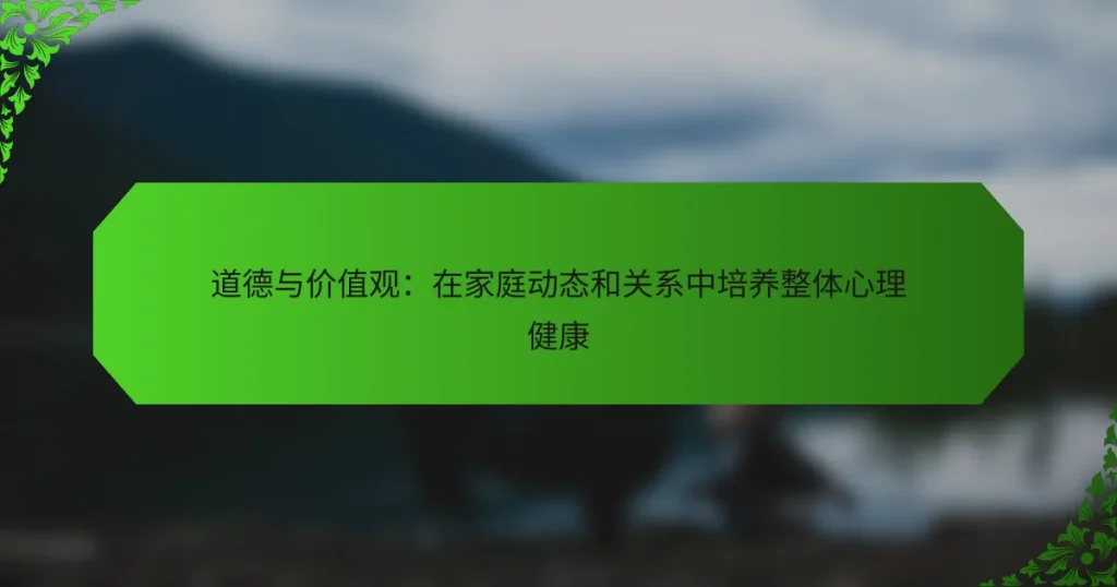 道德与价值观：在家庭动态和关系中培养整体心理健康