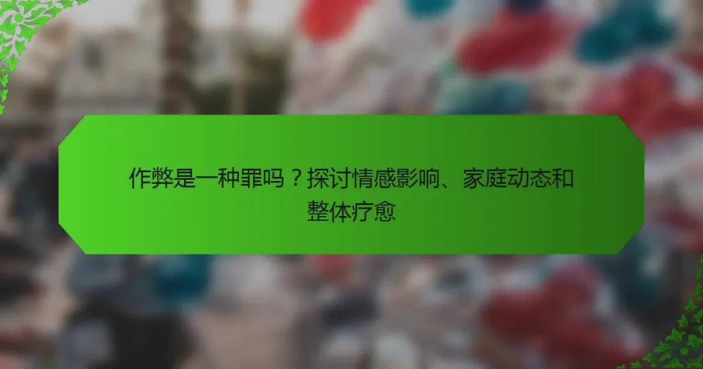 作弊是一种罪吗？探讨情感影响、家庭动态和整体疗愈