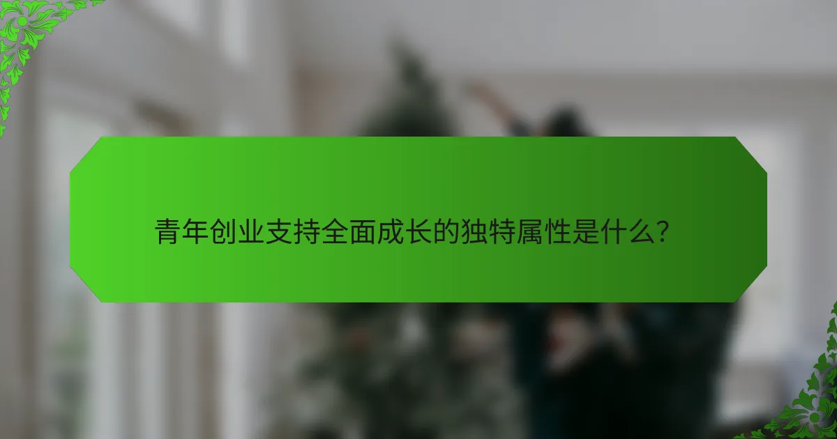 青年创业支持全面成长的独特属性是什么？